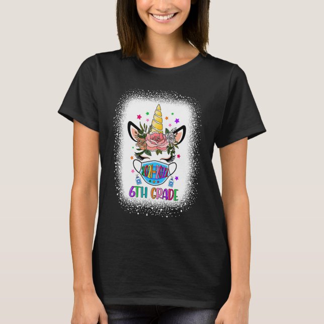 Unicorn Face Mask 6th Grade Teacher 2021 2022 Back T Shirt (Framsida)