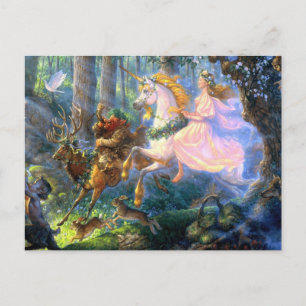 Unicorn Fairy pan Vykort