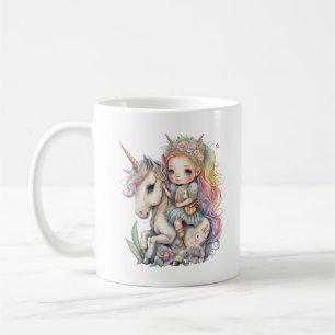 Unicorn Fairy Princess Rainbow Färg personalize Kaffemugg