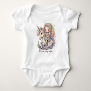 Unicorn Fairy Princess Rainbow Färg personalize T Shirt
