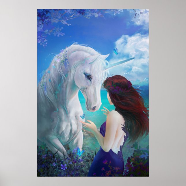Unicorn Fairy Tale Fantasy Art Poster (Framsidan)