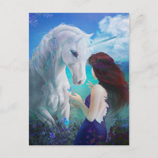 Unicorn Fairy Tale Fantasy Art Vykort