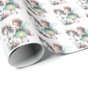 Unicorn Fairy Tiled-flickor Presentpapper