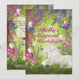 Unicorn Fairy Woodland Födelsedagsfest Inbjudningar