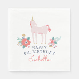 Unicorn Fält Födelsedagsfest Pappersservett