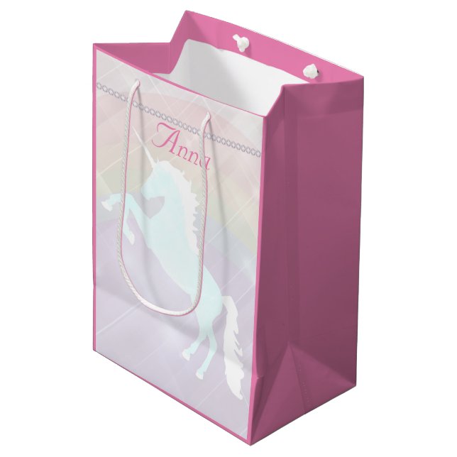 Unicorn fantasi rosa och lila (Framsidan Vinklad)