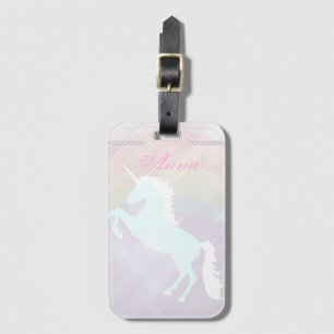 Unicorn fantasi rosa och lila bagagebricka