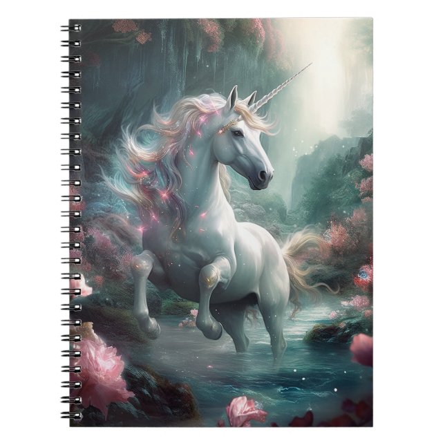 Unicorn Fantasy Art Anteckningsbok (Framsidan)