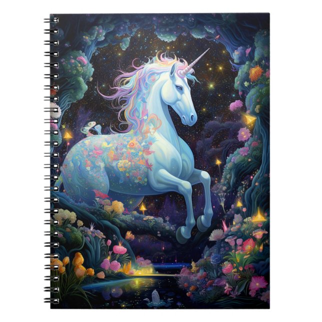 Unicorn Fantasy Art Anteckningsbok (Framsidan)