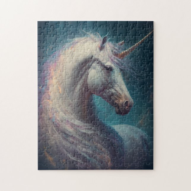 Unicorn Fantasy Art Jigszle Puzzle Pussel (Vertikal)