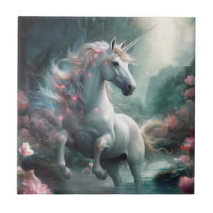 Unicorn Fantasy Art Kakelplatta