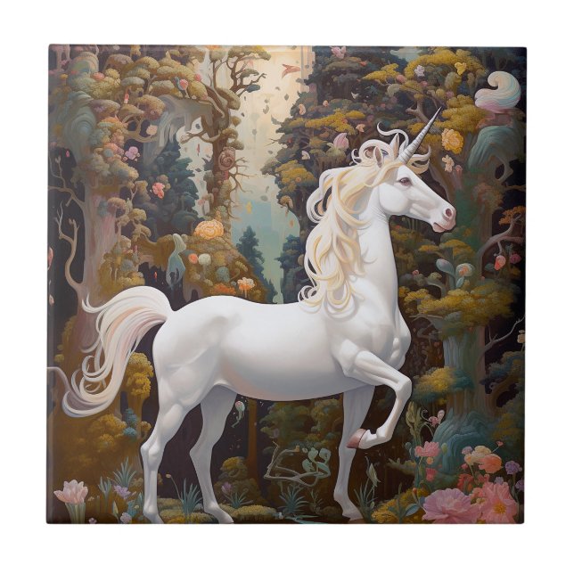 Unicorn Fantasy Art Kakelplatta (Framsidan)