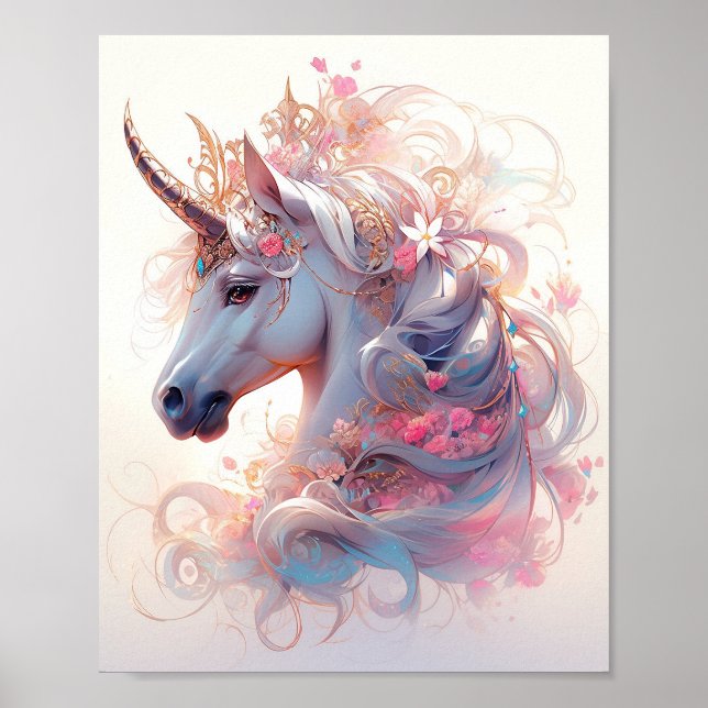 Unicorn Fantasy Art Poster (Framsidan)