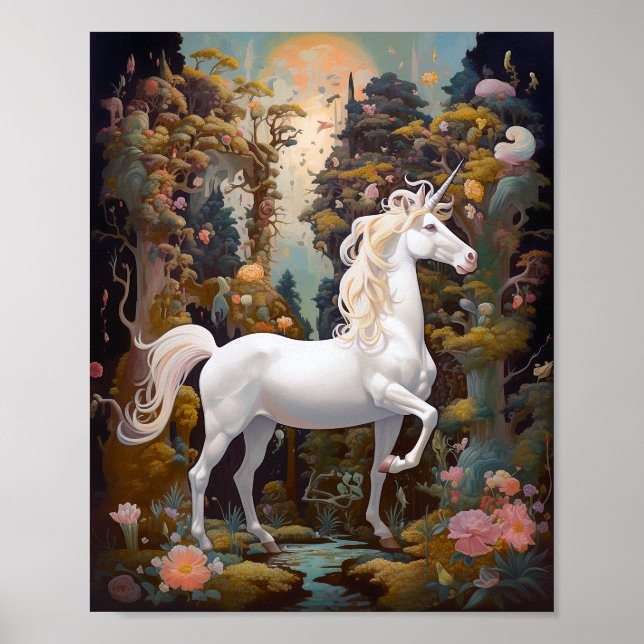 Unicorn Fantasy Art Poster (Framsidan)