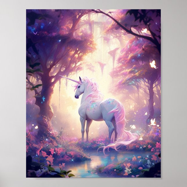Unicorn Fantasy Art Poster (Framsidan)