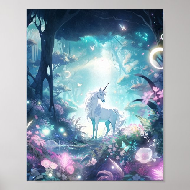 Unicorn Fantasy Art Poster (Framsidan)