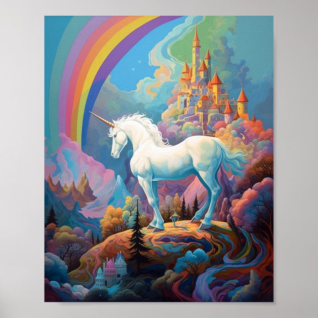 Unicorn Fantasy Art Poster (Framsidan)