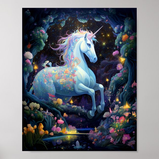 Unicorn Fantasy Art Poster (Framsidan)