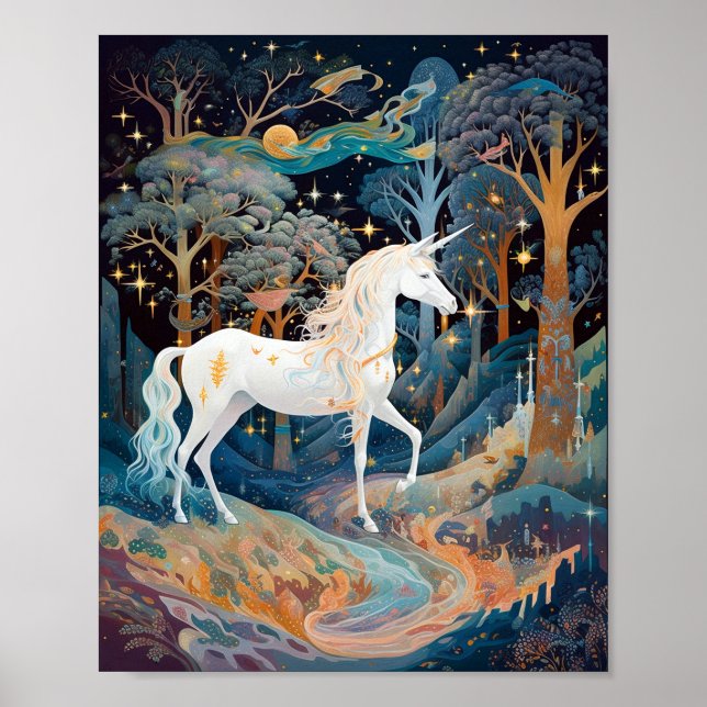 Unicorn Fantasy Art Poster (Framsidan)