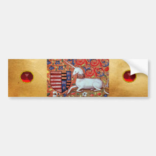 UNICORN,FANTASY BLOMMIGT MOTIFS,RED RUBY GEMSTONES BILDEKAL