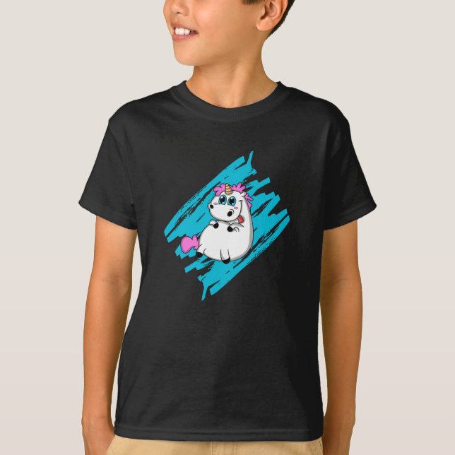 Unicorn Fantasy Cute Animals Fynny Rainbow Gift T Shirt (Framsida)