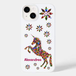 Unicorn Fantasy Flowers Glitter Personalize