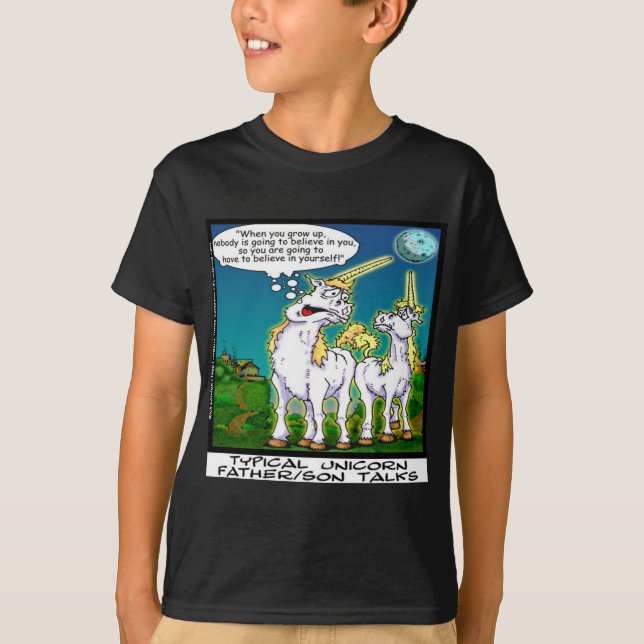 Unicorn Far/Son Bonding Funny T-shirt (Framsida)