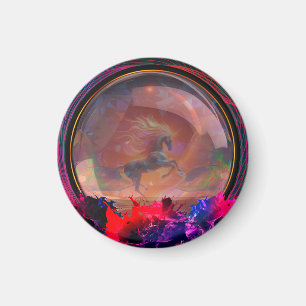 Unicorn färg Stänk Magnet