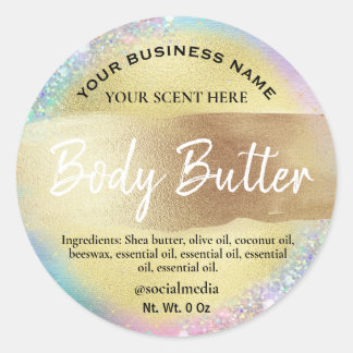 Unicorn Färgad Guld Body Butter Labels Runt Klistermärke