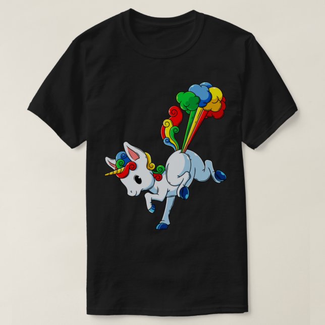Unicorn Fart Rainbow Magic Fart Unicorn Girls Wo T Shirt (Design framsida)