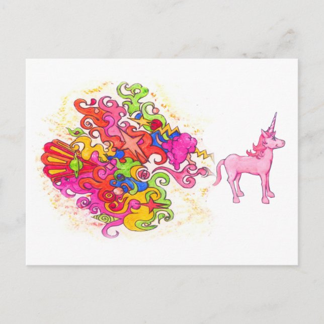 Unicorn Fart Vykort (Framsida)