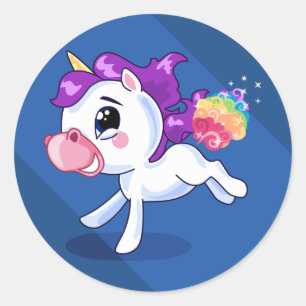Unicorn Farts Runt Klistermärke