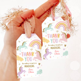 Unicorn Favor Tags Pastel Magic Rainbow Birthday Presentetikett