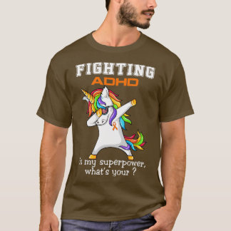 Unicorn Fighting ADHD är min supermakt T Shirt