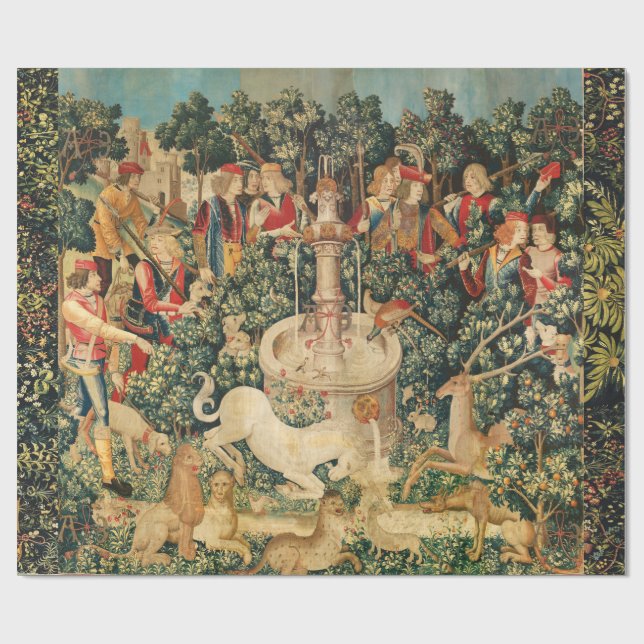 UNICORN FINNS/Fontän och andra djur Presentpapper (Platt)