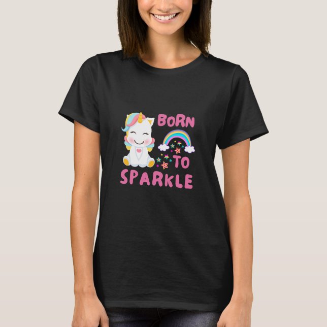 Unicorn Fläkt Klubb Magic Kids T Shirt (Framsida)