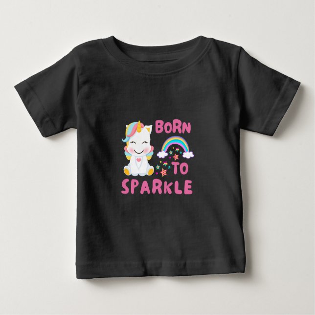 Unicorn Fläkt Klubb Magic Kids T Shirt (Framsida)