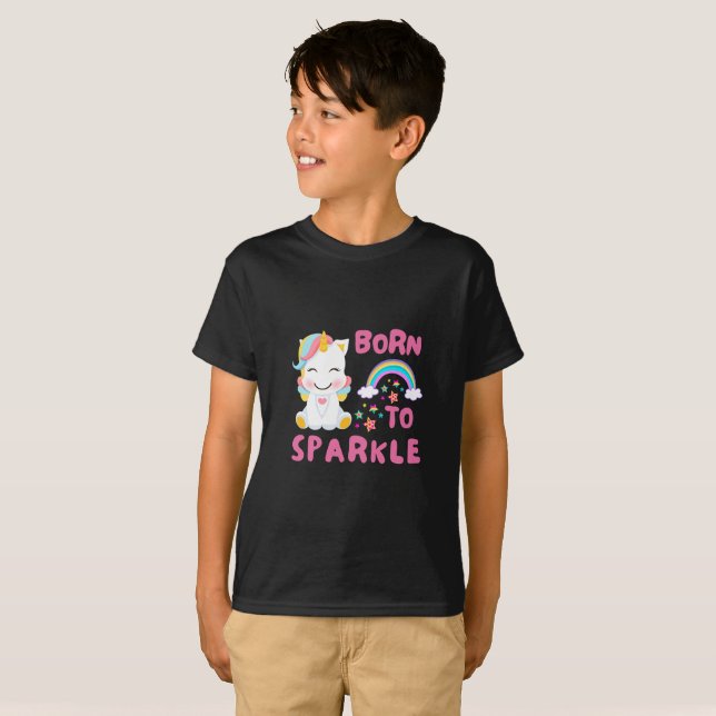 Unicorn Fläkt Klubb Magic Kids T Shirt (Hel framsida)