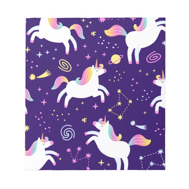 Unicorn Fläkt Klubb mönster Anteckningsblock (Framsida)