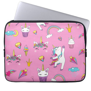 Unicorn Fläkt Klubb mönster Rosa Laptop Fodral