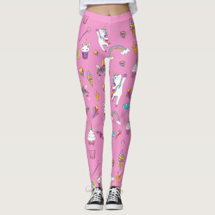 Unicorn Fläkt Klubb mönster Rosa Leggings