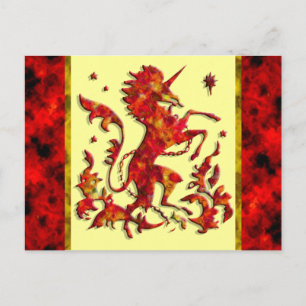 Unicorn Flames Vykort