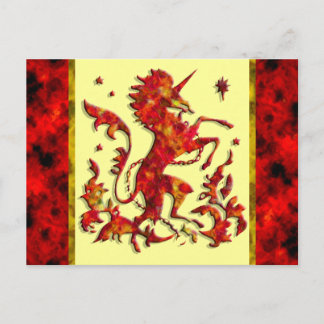 Unicorn Flames Vykort