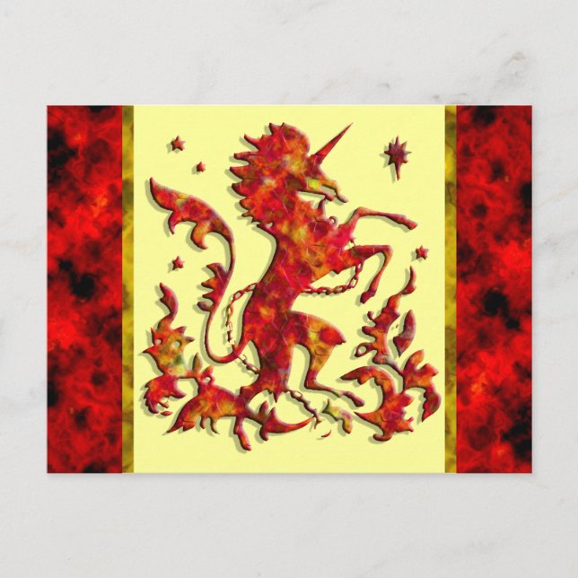 Unicorn Flames Vykort (Framsida)