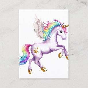 Unicorn Flies Watercolor Visitkort