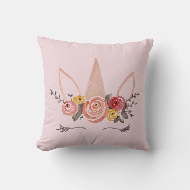 Unicorn Flower Krona Dekorativ kudde (Framsida)
