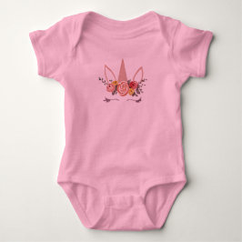 Unicorn Flower Krona Flicka Baby Bodykostydräkt T Shirt