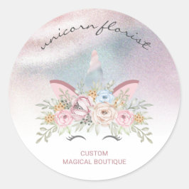 Unicorn Flowers Magic Rinbow Runt Klistermärke