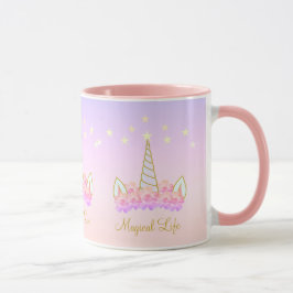 Unicorn Flowers och Stars Mugg