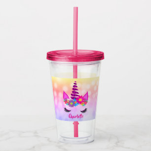 Unicorn Flowery Toppen Cute Girly Personlig Take Away Mugg